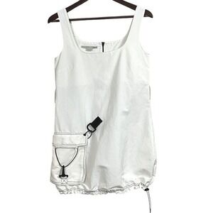 Stella McCartney Cream Square‎ Neck Mini Dress Utility Size  40 US 6 No Belt
